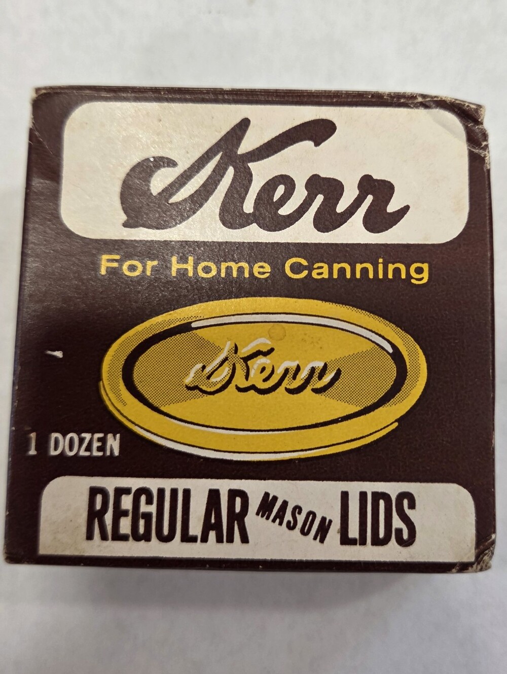 Vintage Kerr Regular Mason Lids - Yellow and Brown Box